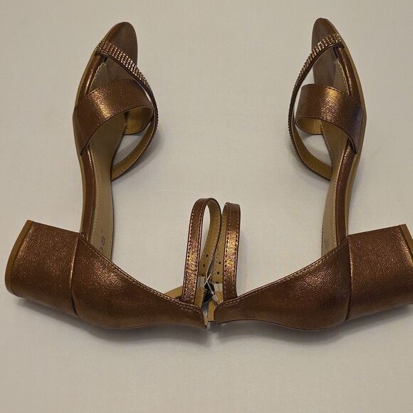 BRAND NEW DIBA LEATHER HEELS with CRISSCROSS STRAS SANDAL R3 - Picture 14 of 16